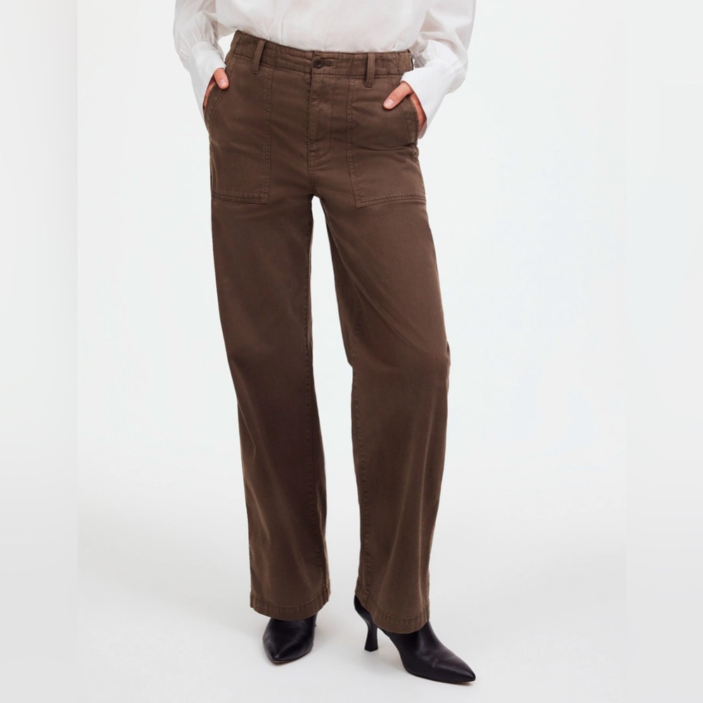 Madewell Low-Slung Baggy Utility Pants • size 25 • NWT • NS281 • Field Olive